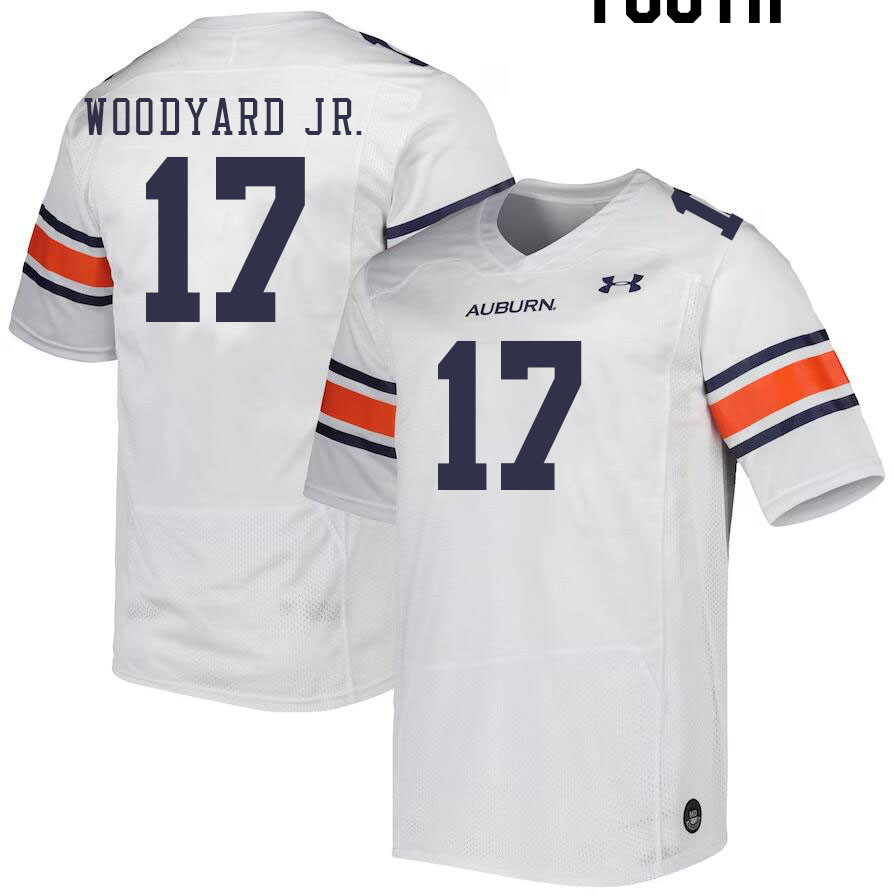 Youth #17 Robert Woodyard Jr. Auburn Tigers College Football Jerseys Stitched-White